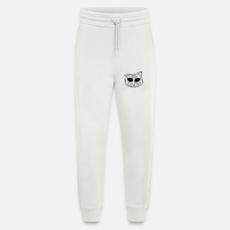 Katze Kätzchen Traurig Süß Kulleraugen - Jogginghose - made by SPREAD - OFF WHITE