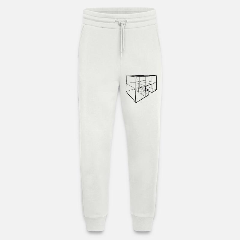 Bloc dans le dessin en perspective - Pantalon de jogging bio décontracté fabriqué en UE - OFF WHITE