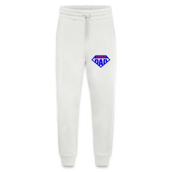 Badge Super Dad Bleu Vif - Pantalon de jogging bio décontracté fabriqué en UE - OFF WHITE - Devant