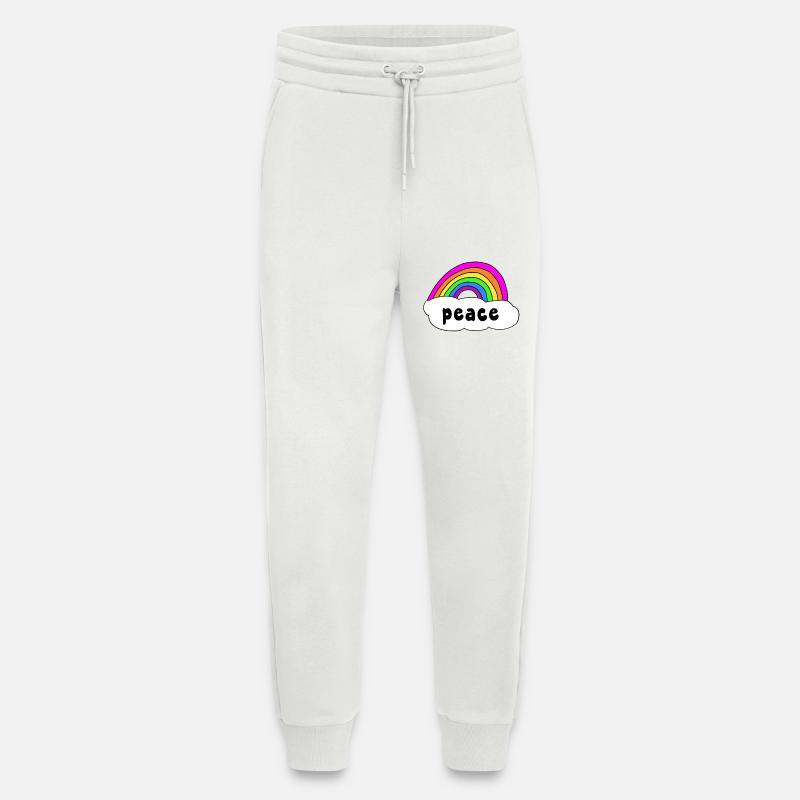 Frieden Peace Regenbogen Wolke - Jogginghose - made by SPREAD - OFF WHITE