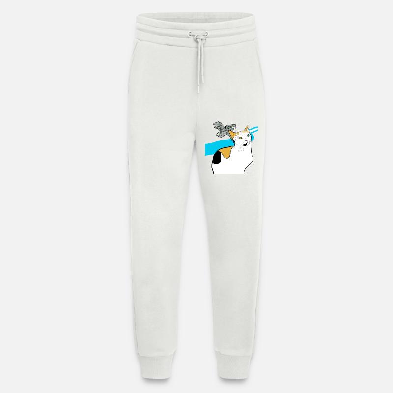 chat assis - Pantalon de jogging bio décontracté fabriqué en UE - OFF WHITE
