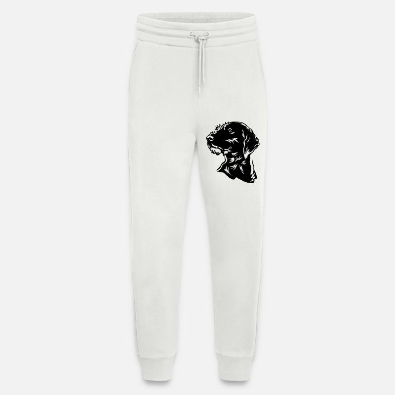 German Wirehaired Head - Jogging Pants - made by SPREAD  - OFF WHITE