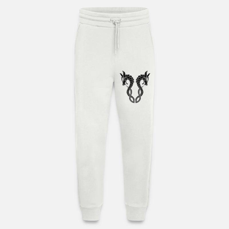 Schwarzer Drache mit zwei Köpfen - Jogginghose - made by SPREAD - OFF WHITE
