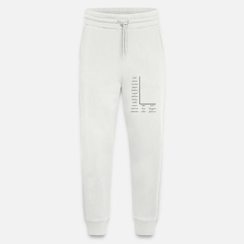 L’amour En Beaucoup de Langues Différentes - Pantalon de jogging bio décontracté fabriqué en UE - OFF WHITE