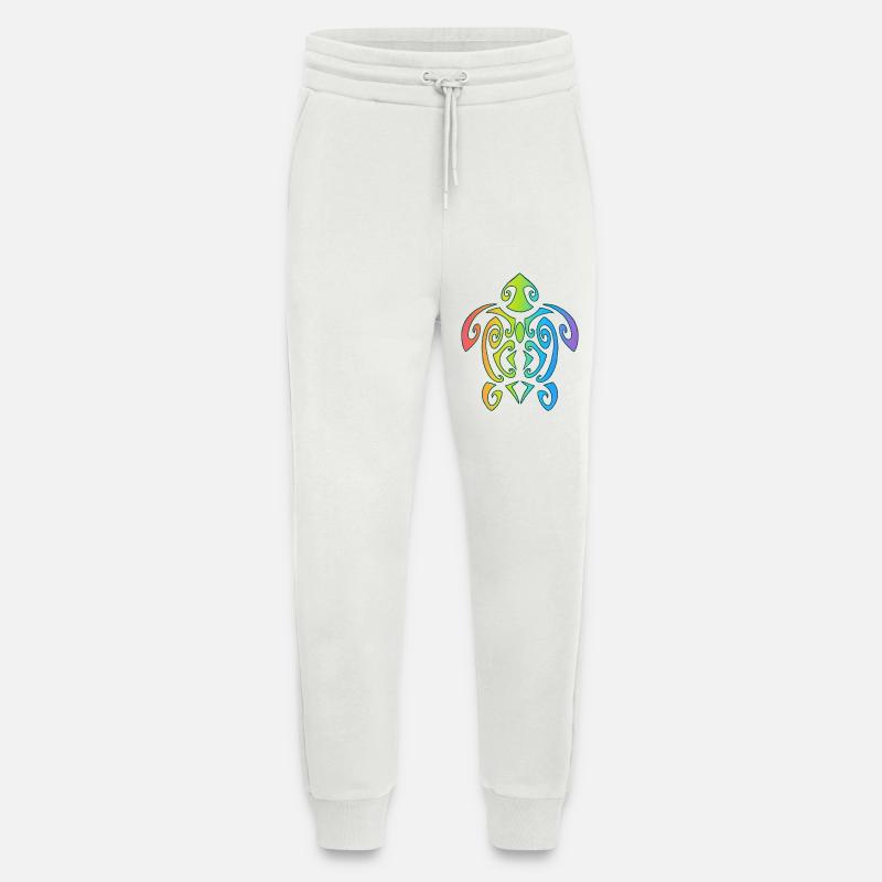 Rainbow Polynesian Turtle - Jogging Pants - made by SPREAD  - OFF WHITE