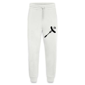 Sausage, bratwurst on a fork for BBQ - Jogging Pants - made by SPREAD  - OFF WHITE - Front