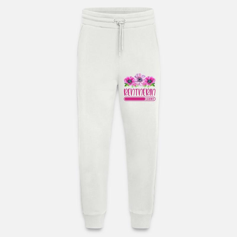 Rentnerin Loading Rente Ruhestand Rentner Blumen - Jogginghose - made by SPREAD - OFF WHITE
