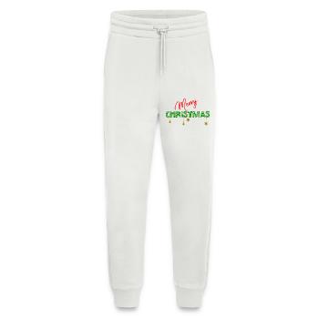 Merry Christmas: Textured Green Letters - Jogging Pants - made by SPREAD  - OFF WHITE - Front