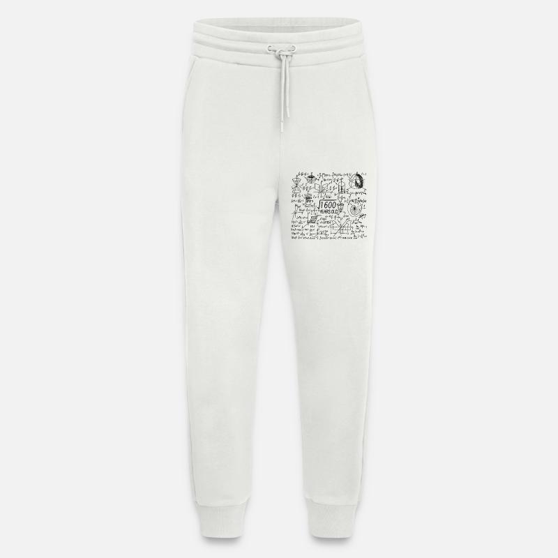 40 ans pour les profs de maths et les geeks en maths - Pantalon de jogging bio décontracté fabriqué en UE - OFF WHITE