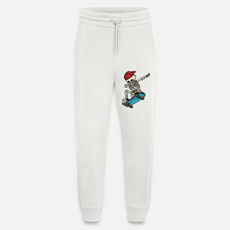 Dabbing Skelett Skateboard - Jogginghose - made by SPREAD - OFF WHITE