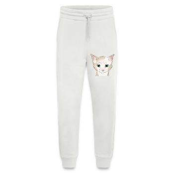 Cat white beige - Jogging Pants - made by SPREAD  - OFF WHITE - Front