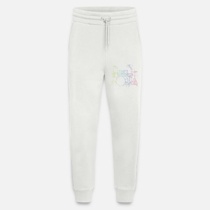 Drumset Sticks Drummer Drums Drummer - Jogging Pants - made by SPREAD  - OFF WHITE