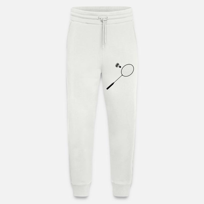 Badminton badminton with badminton racket - Jogging Pants - made by SPREAD  - OFF WHITE