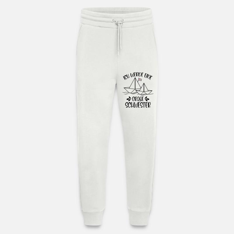 Papierschiff Schiff Ich werde eine große Schwester - Jogginghose - made by SPREAD - OFF WHITE