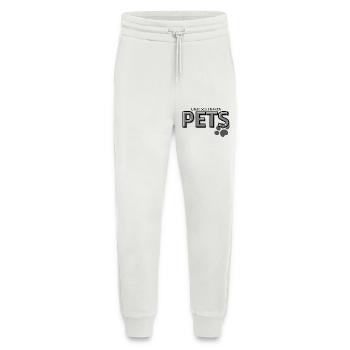 Animaux de compagnie: vivre est beau avec les animaux de compagnie - Pantalon de jogging bio décontracté fabriqué en UE - OFF WHITE - Devant