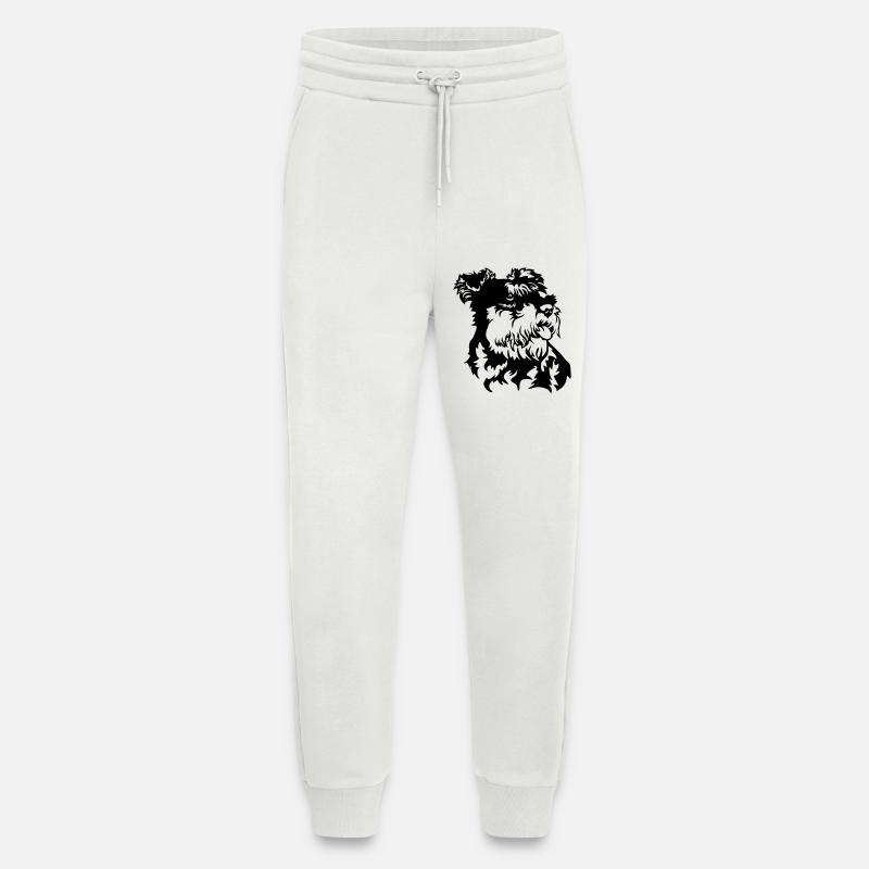 Miniature Schnauzer Head - Jogging Pants - made by SPREAD  - OFF WHITE