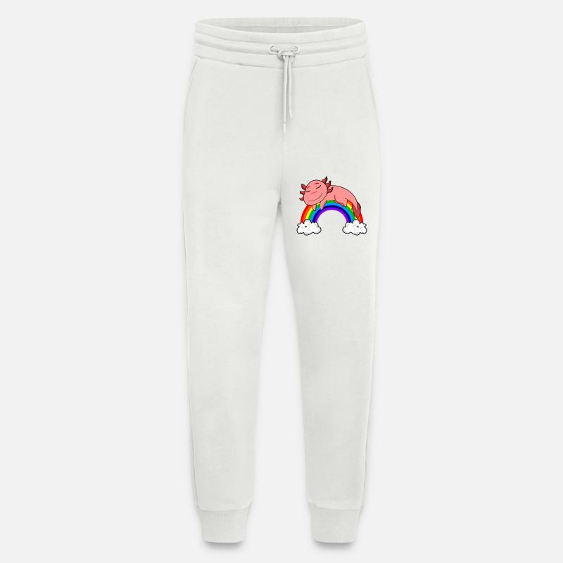 Rainbow Axolotl - Jogging Pants - made by SPREAD  - OFF WHITE