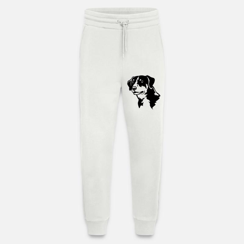 Entlebucher Sennenhund Kopf "Black Edition" - Jogginghose - made by SPREAD - OFF WHITE