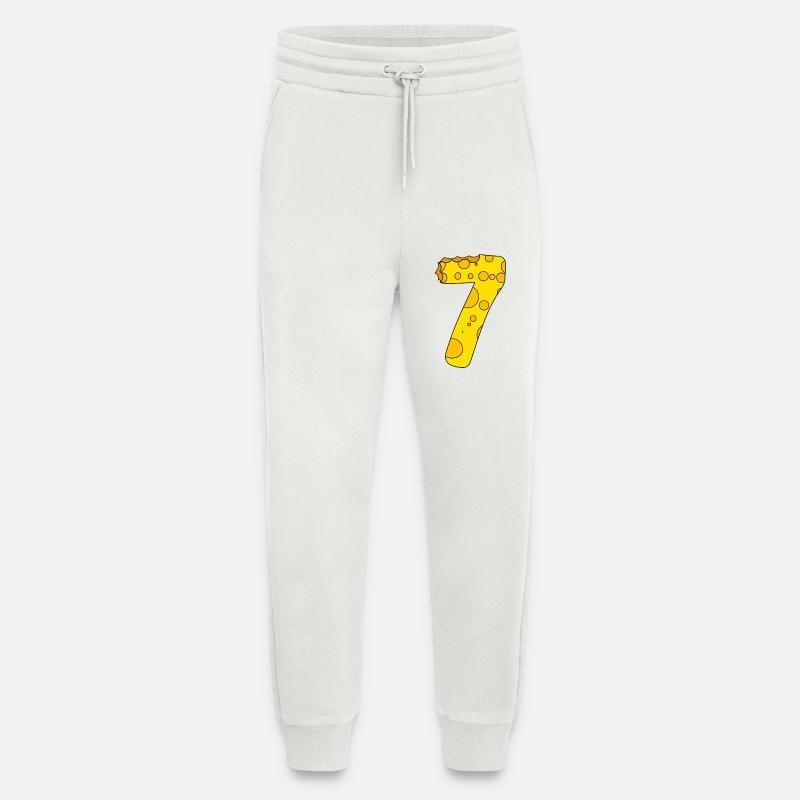 Numéro 7 Digit Cheese - Pantalon de jogging bio décontracté fabriqué en UE - OFF WHITE