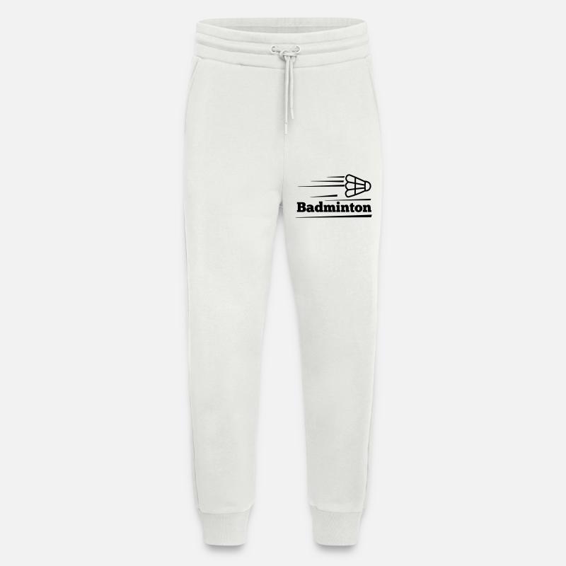 Badmintontext mit überfliegendem Shuttle - Jogginghose - made by SPREAD - OFF WHITE