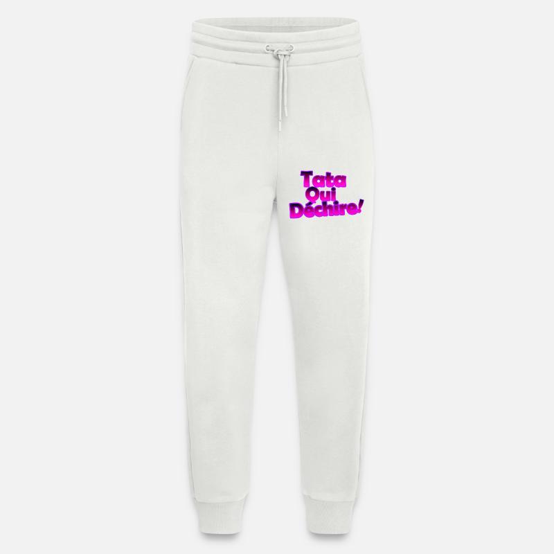 Tata Qui Déchire! Néon Rose 3D - Pantalon de jogging bio décontracté fabriqué en UE - OFF WHITE