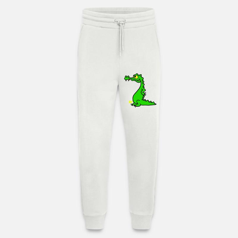 Smiling Crocodile, dreifarbiges Design - Jogginghose - made by SPREAD - OFF WHITE