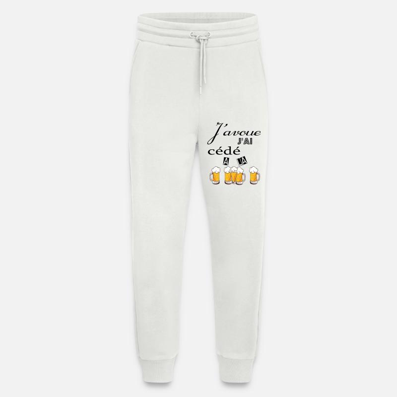 J''ai cédé à la pression - Pantalon de jogging bio décontracté fabriqué en UE - OFF WHITE