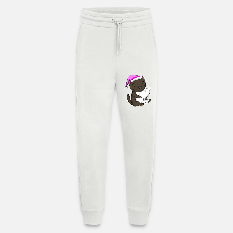 Chat race de chat La Havane - Pantalon de jogging bio décontracté fabriqué en UE - OFF WHITE