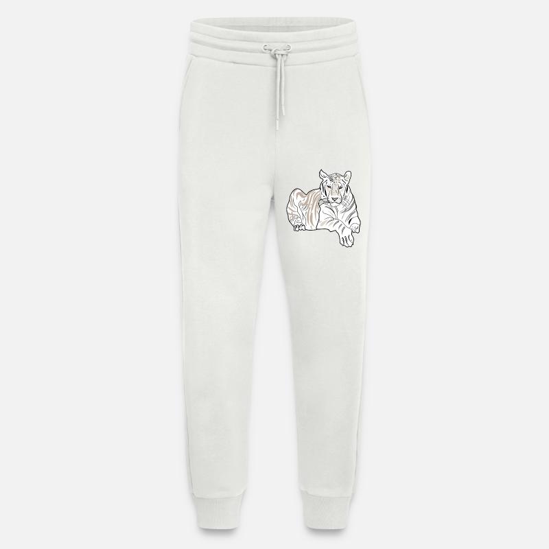 TIGRE COUCHÉ - Pantalon de jogging bio décontracté fabriqué en UE - OFF WHITE