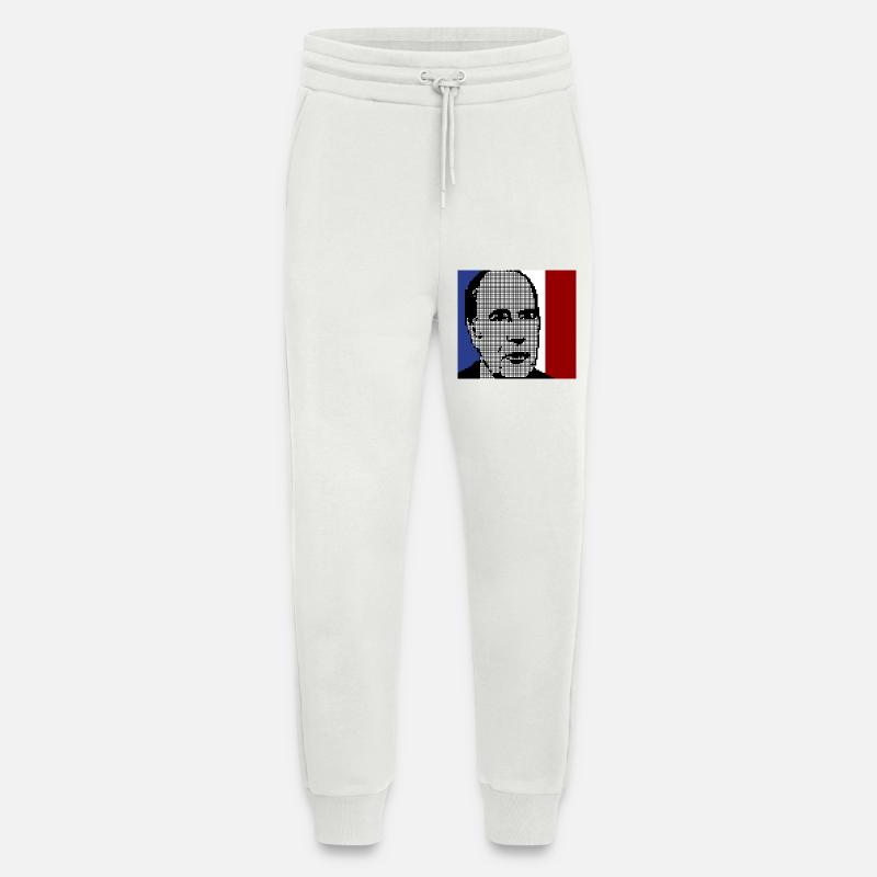Mitterrand 1981 - Pantalon de jogging bio décontracté fabriqué en UE - OFF WHITE