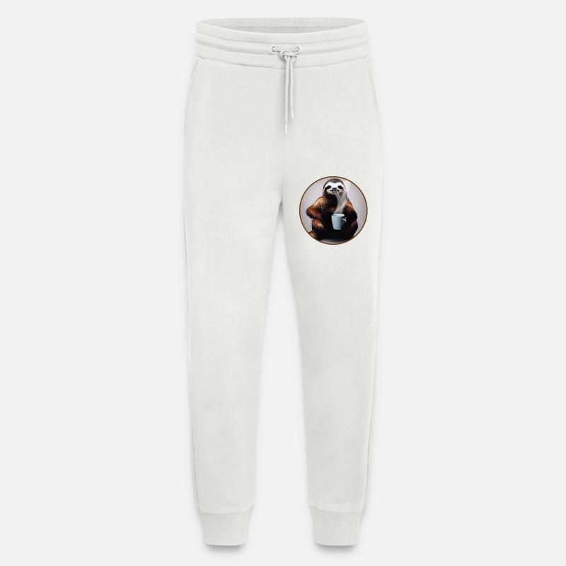 Faultier mit Kaffee - Jogginghose - made by SPREAD - OFF WHITE
