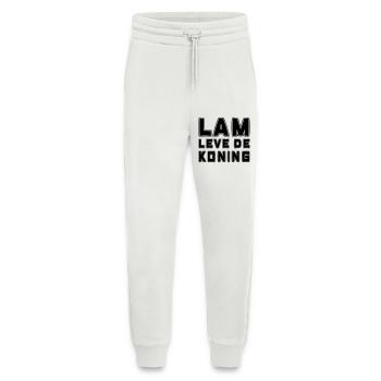 Agneau vit le roi, Jour du Roi # - Pantalon de jogging bio décontracté fabriqué en UE - OFF WHITE - Devant