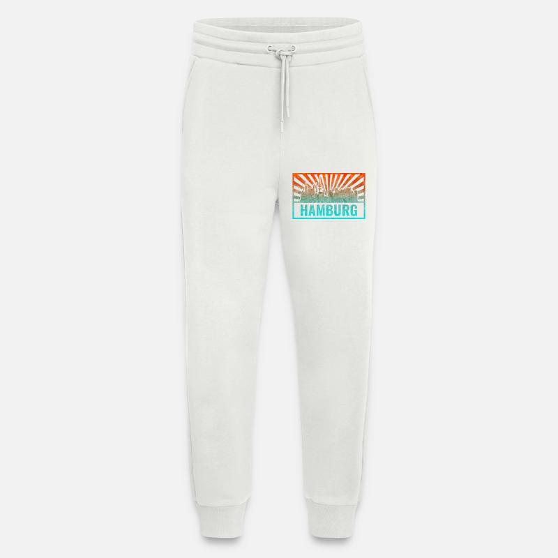 Pente de la silhouette de Hambourg - Pantalon de jogging bio décontracté fabriqué en UE - OFF WHITE