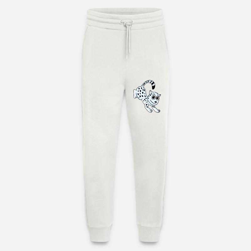 Snow Leopard Leopard - Jogging Pants - made by SPREAD - OFF WHITE