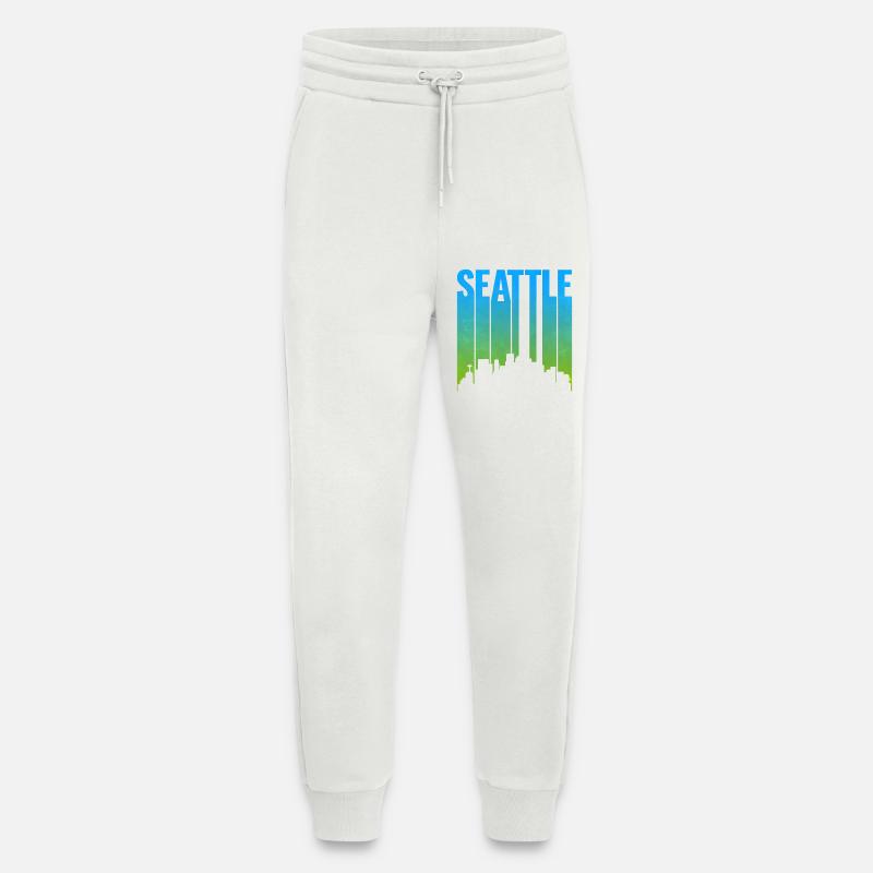 Seattle Neon Skyline Kunstdruck - Jogginghose - made by SPREAD - OFF WHITE