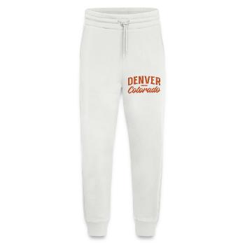 Logo rétro Script de Denver, Colorado - Pantalon de jogging bio décontracté fabriqué en UE - OFF WHITE - Devant