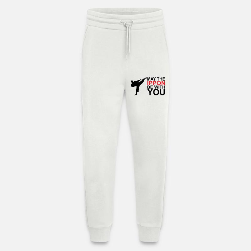 Que l’Ippon soit avec vous - Pantalon de jogging bio décontracté fabriqué en UE - OFF WHITE