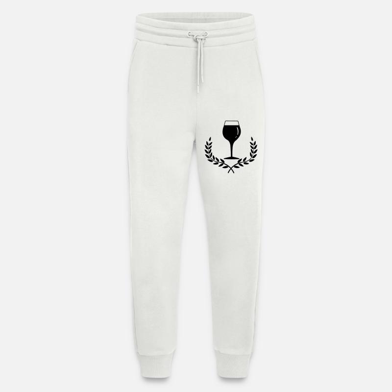 Weinglas mit Lorbeerkranz - Jogginghose - made by SPREAD - OFF WHITE