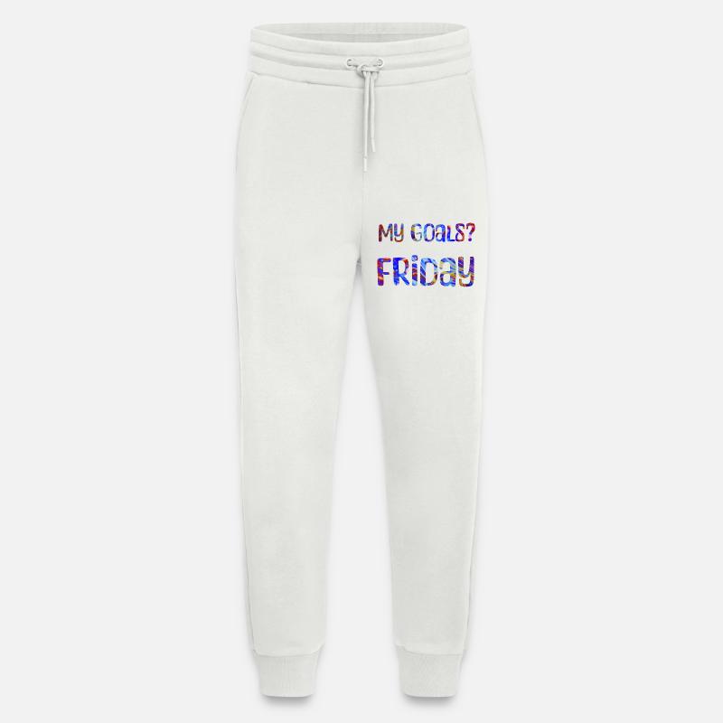 Mes objectifs ? Vendredi - Mon objectif? Vendredi - Pantalon de jogging bio décontracté fabriqué en UE - OFF WHITE