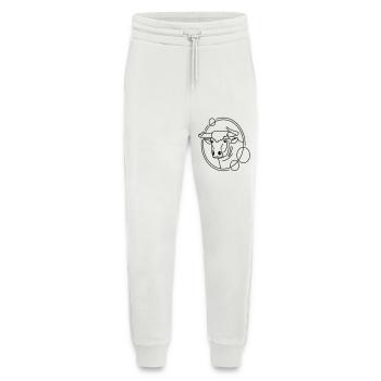 Bull in Geometric Shape - Line Art Design - Jogging Pants - made by SPREAD  - OFF WHITE - Front