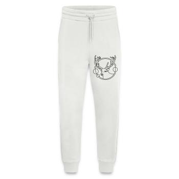 Hirsch in geometrischer Form - Line-Art-Design - Jogginghose - made by SPREAD - OFF WHITE - Vorne