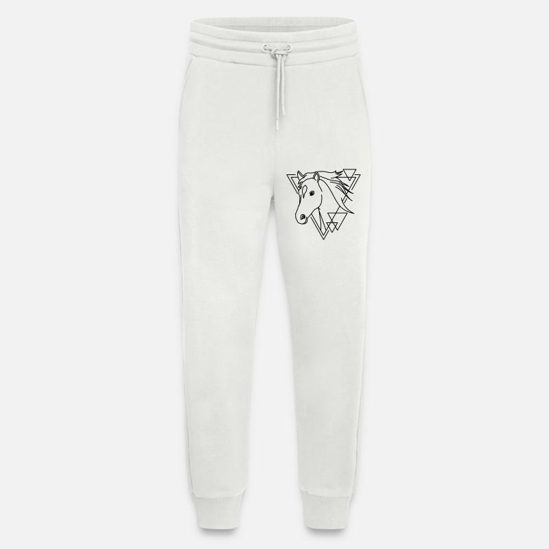 Pferd in geometrischer Form - Line-Art-Design - Jogginghose - made by SPREAD - OFF WHITE