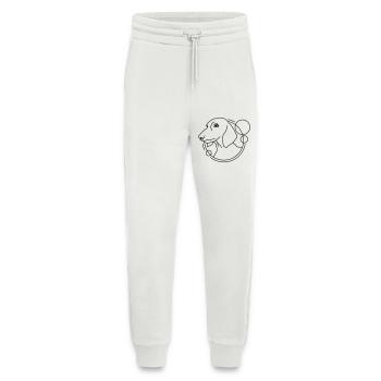 Dackel in geometrischer Form - Line-Art-Design - Jogginghose - made by SPREAD - OFF WHITE - Vorne