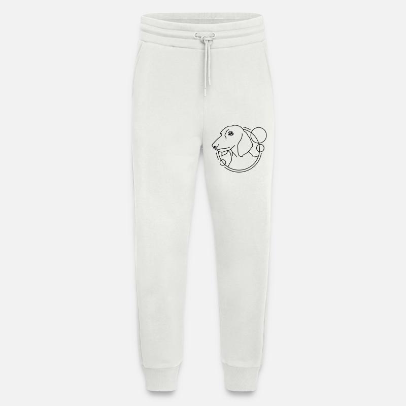 Dackel in geometrischer Form - Line-Art-Design - Jogginghose - made by SPREAD - OFF WHITE