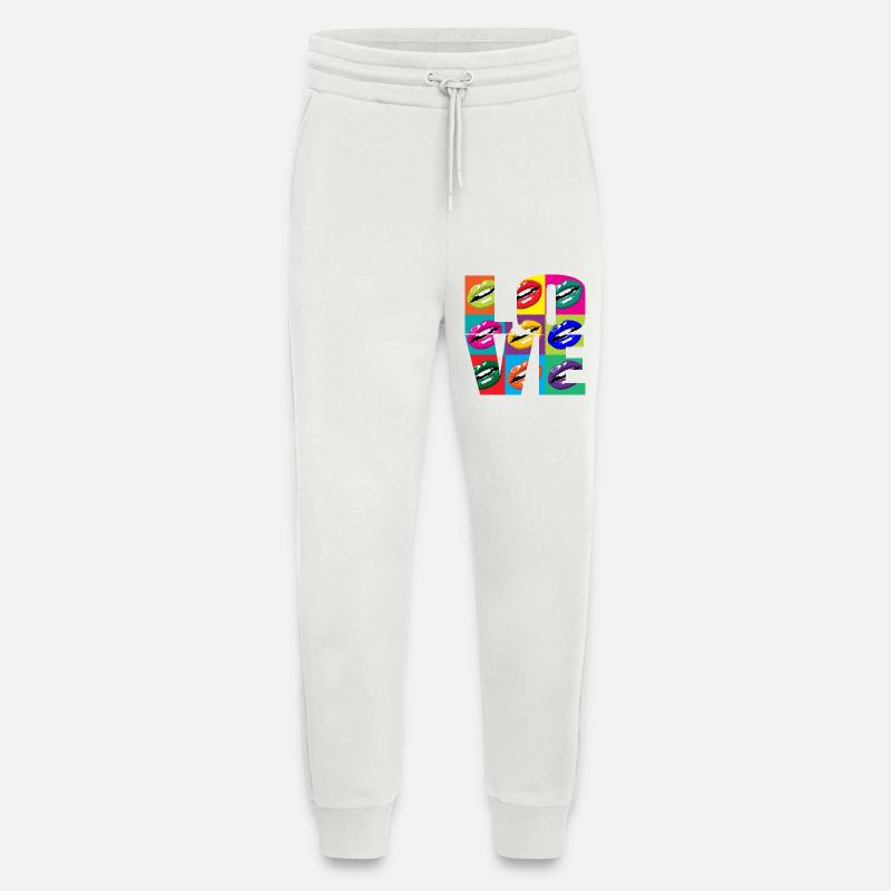 Multicolored Pop Art Lips - Jogging Pants - made by SPREAD  - OFF WHITE