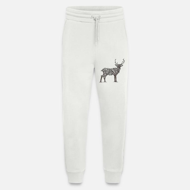 Deer in Tree Branches - Jogging Pants - made by SPREAD  - OFF WHITE