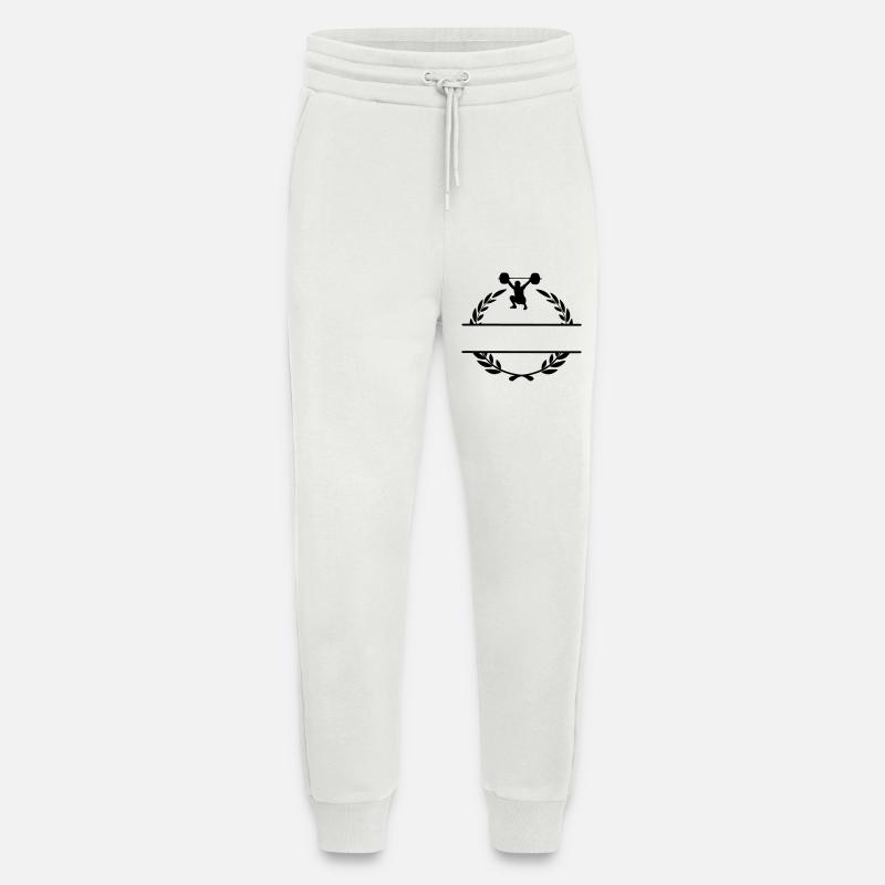Weight lifter in laurel wreath - Jogging Pants - made by SPREAD  - OFF WHITE