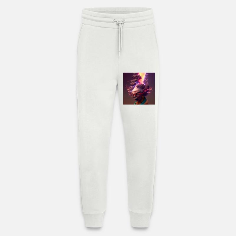 elektrik-Porträt 13 – Neonvulkanische Großmutter - Jogginghose - made by SPREAD - OFF WHITE