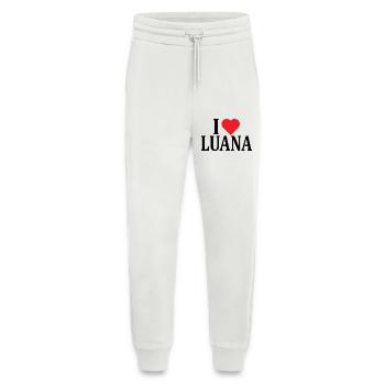 nom t-shirt J’aime Luana idée cadeau t-shirt - Pantalon de jogging bio décontracté fabriqué en UE - OFF WHITE - Devant