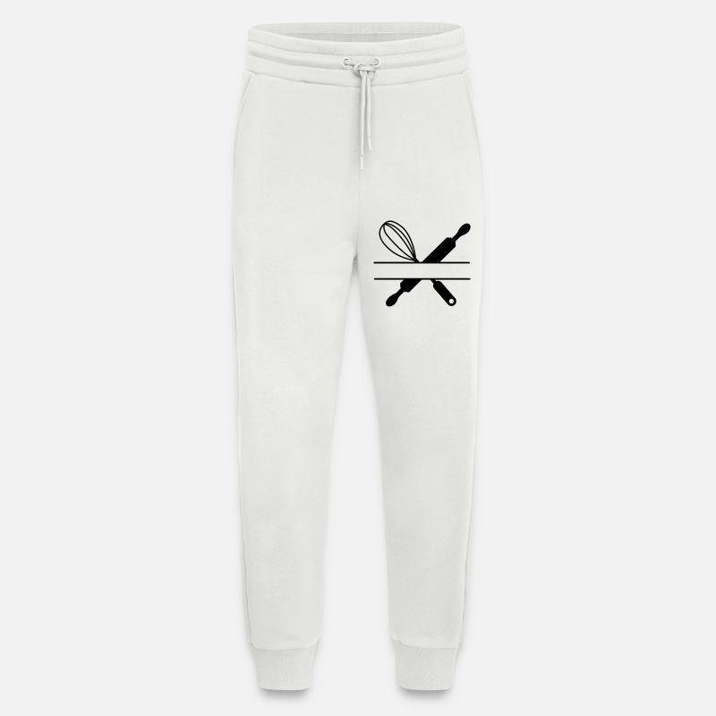 Banner text rolling pin and whisk - Jogging Pants - made by SPREAD  - OFF WHITE